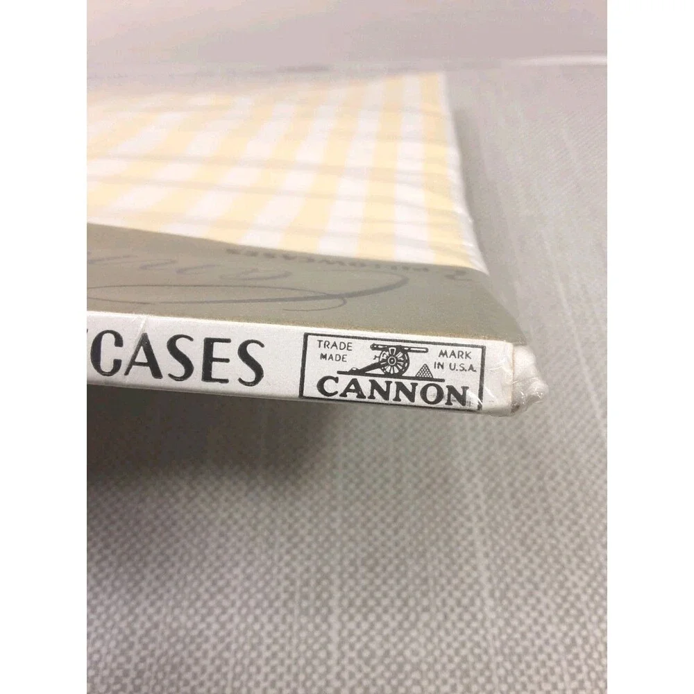 Vintage Cannon Combspun Percale Pillowcases Striped Standard 42x38.5 Before Hem